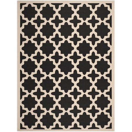 Safavieh 2 Ft. X 3 Ft. -7 In. Accent Indoor-Outdoor Courtyard- Black And Beige- Machine Made Rug CY6913-266-2